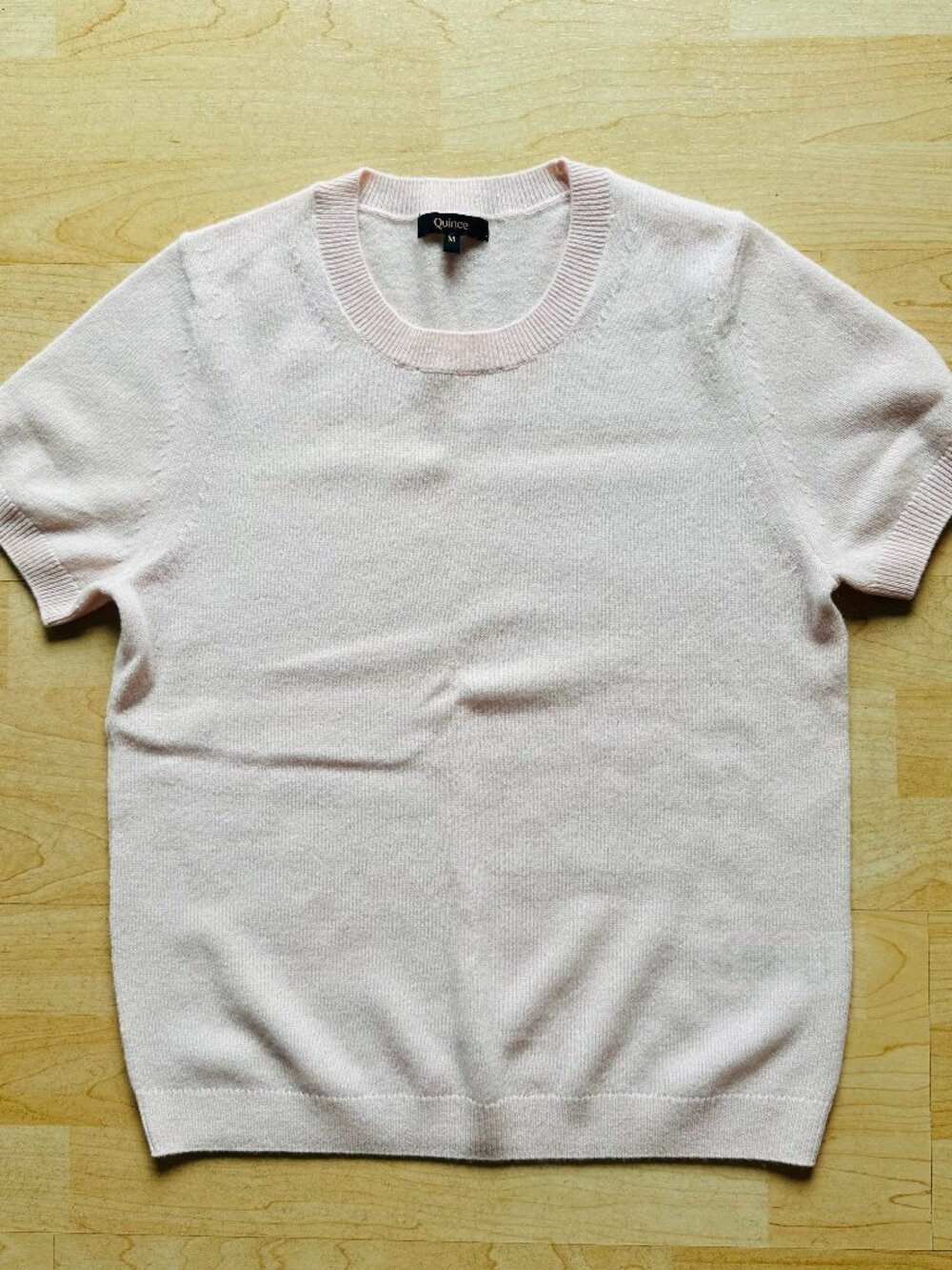 Quince baby pink Mongolian Cashmere Tee size M (orig $44.90)
